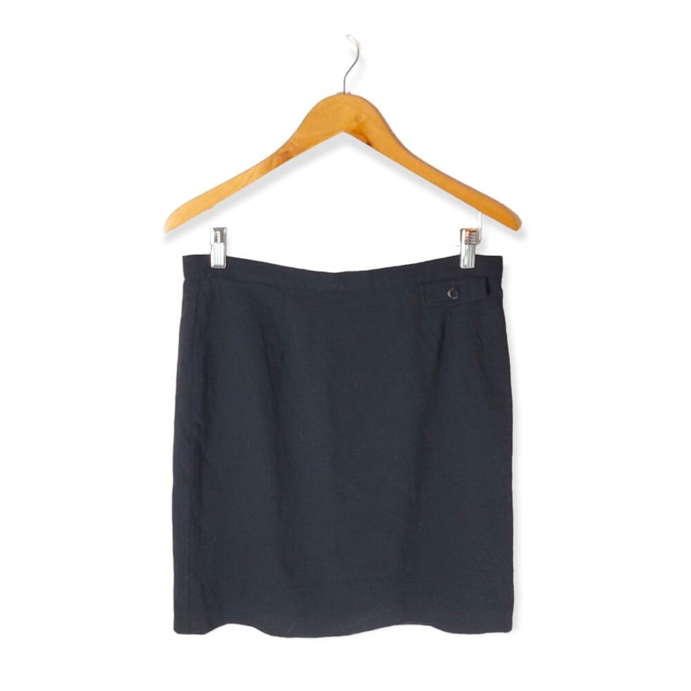 Charter Club Black Wool Pencil Skirt Size 14‎ Petite Minimalist Career Capsule